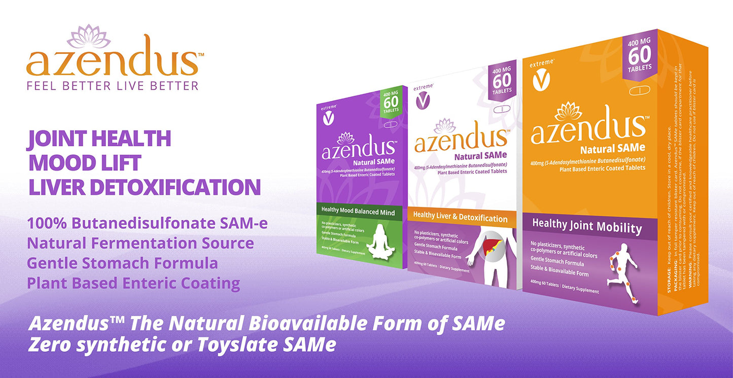 Extreme V Azendus Mood 400mg SAM-e Enteric Coated Tablets 120 Tablets