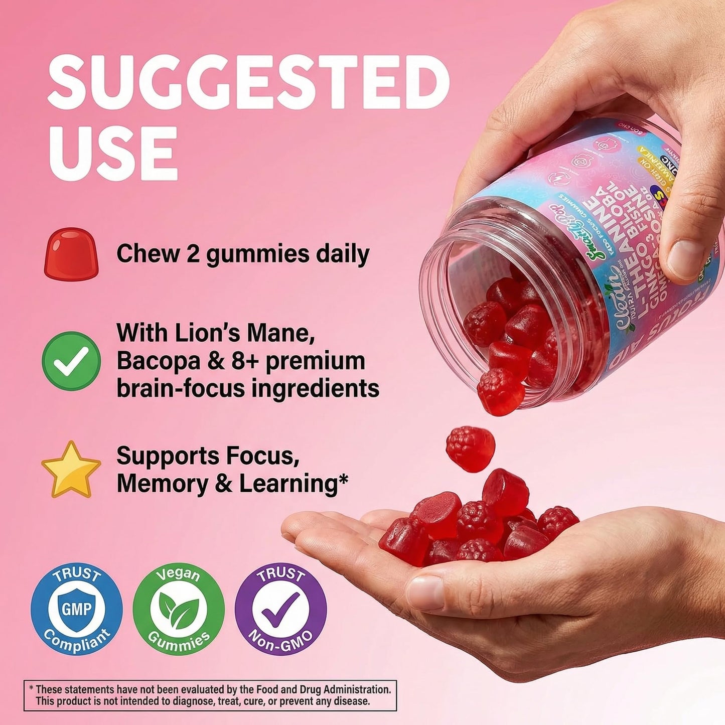 Clean Nutraceuticals Kids Focus Gummies 60 Count