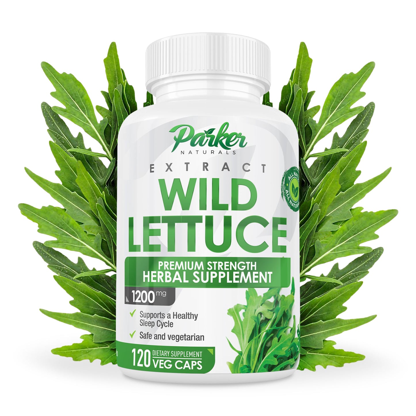 Parker Naturals Wild Lettuce Extract Herbal Sleep Supplement 1200mg, 4:1 Concentrated 120 Tablets