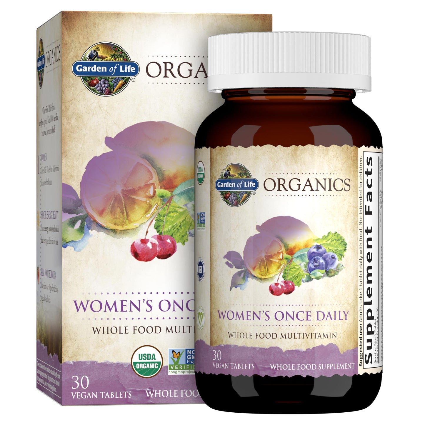 Garden of Life Women's Organic Once Daily Multi 30 Tablets & Dr Formulated Probiotics for Women 50 Billion CFU 30 Capsules, 60 Count
