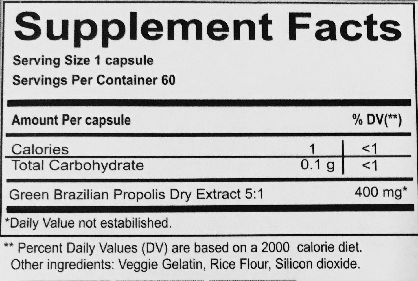 Uniflora PHYTOFLORA Brazilian Green Bee Propolis Veggie Capsules 1 Count