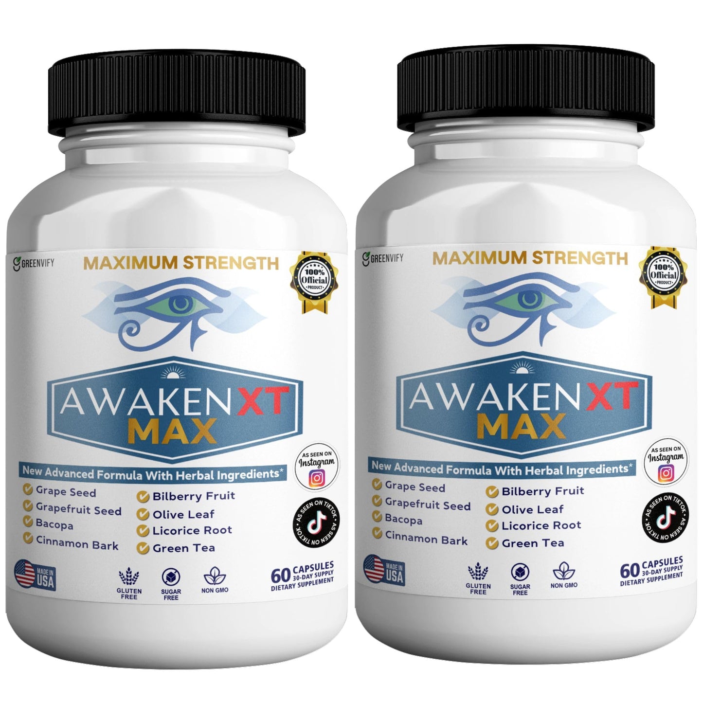 GREENVIFY Awaken XT Max Nootropic Supplement 60 Capsules