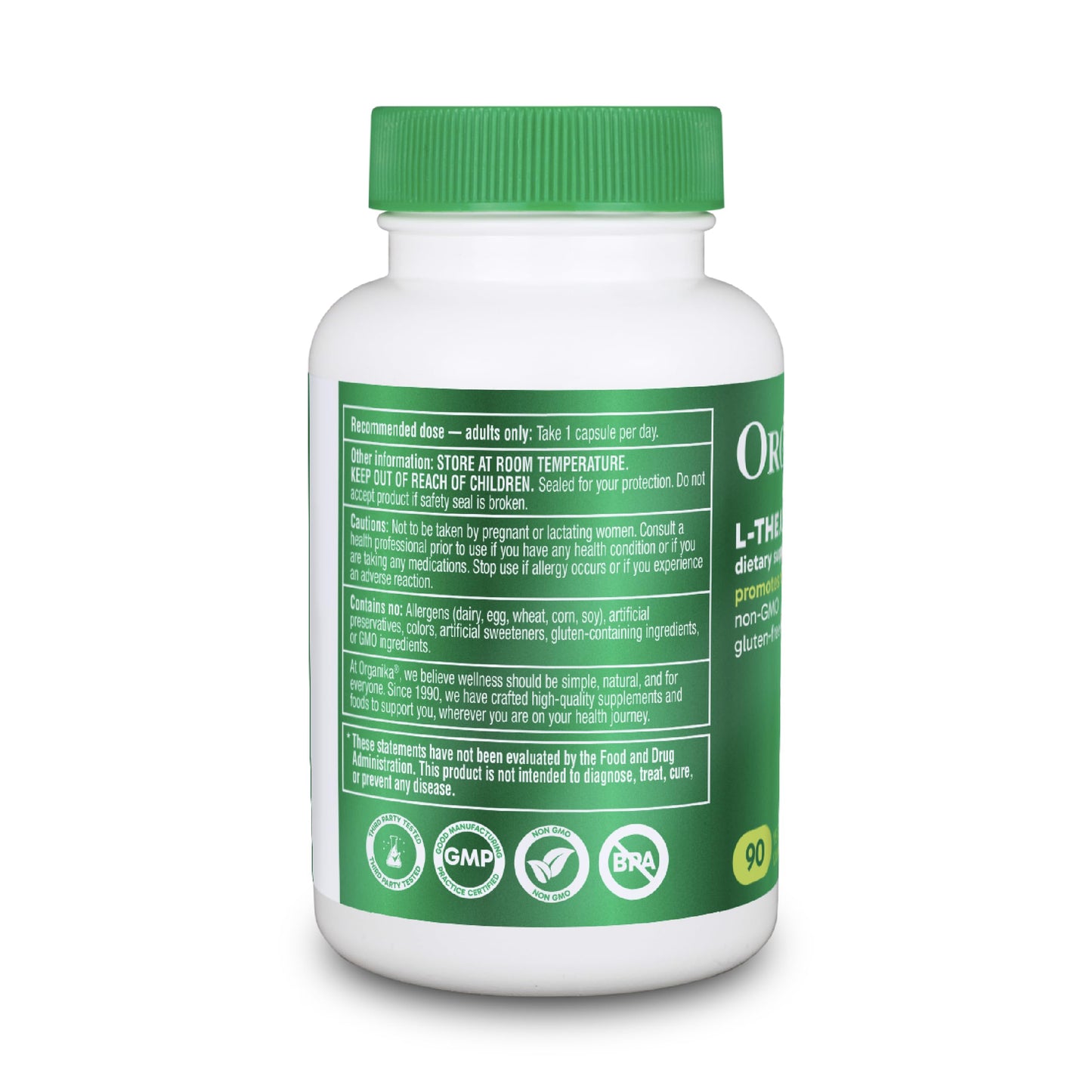 Organika L-Theanine Supplement Capsule 90 Capsules