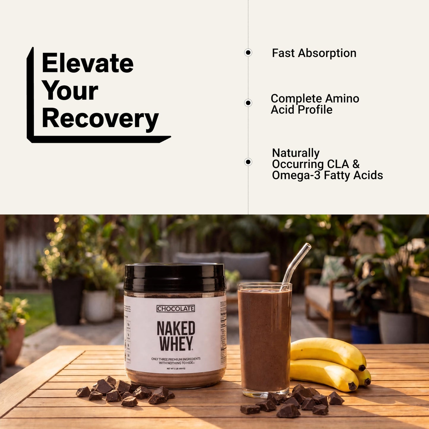 NAKED Chocolate Whey Protein Powder, 16