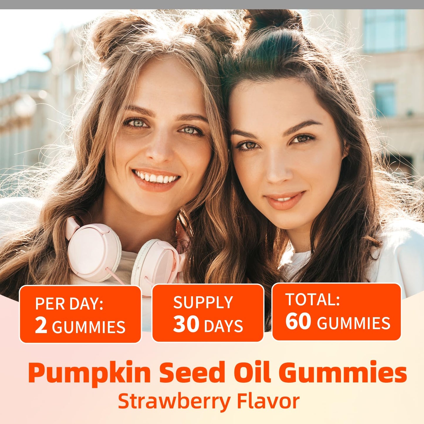YXSW Pumpkin Seed Oil Gummies with Saw Palmetto 60 Count