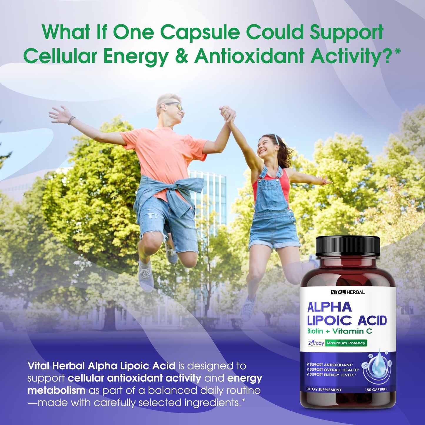 VITAL HERBAL Liposomal Alpha Lipoic Acid with Biotin and Vitamin C Capsule, 150 Count