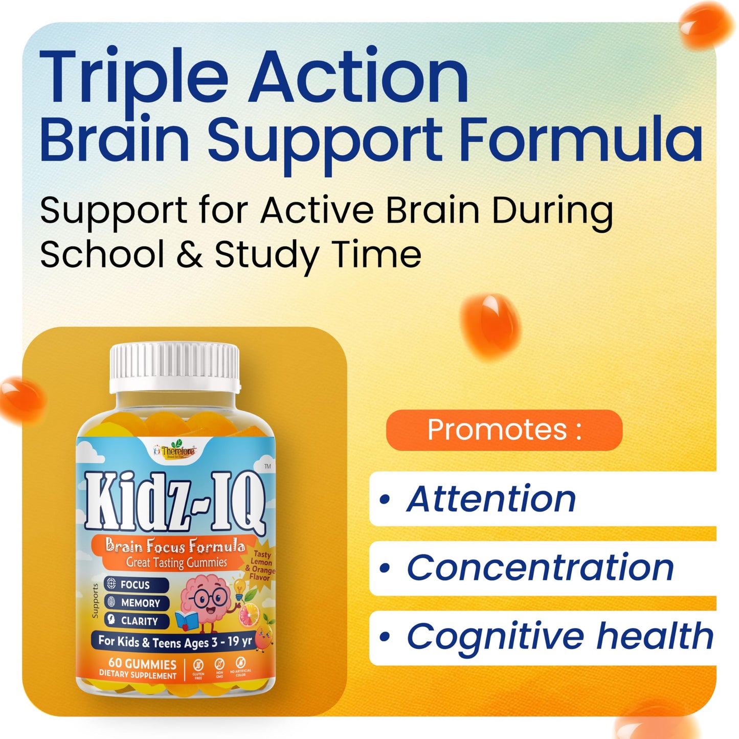 Therefore Kidz IQ Omega-3 for Kids Gummies, 60 Count