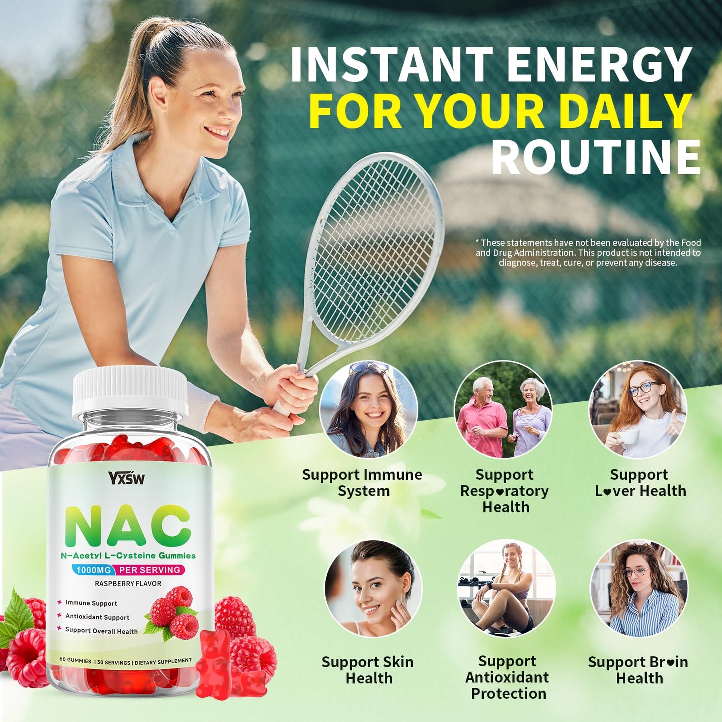 YXSW NAC Gummies 120 Count