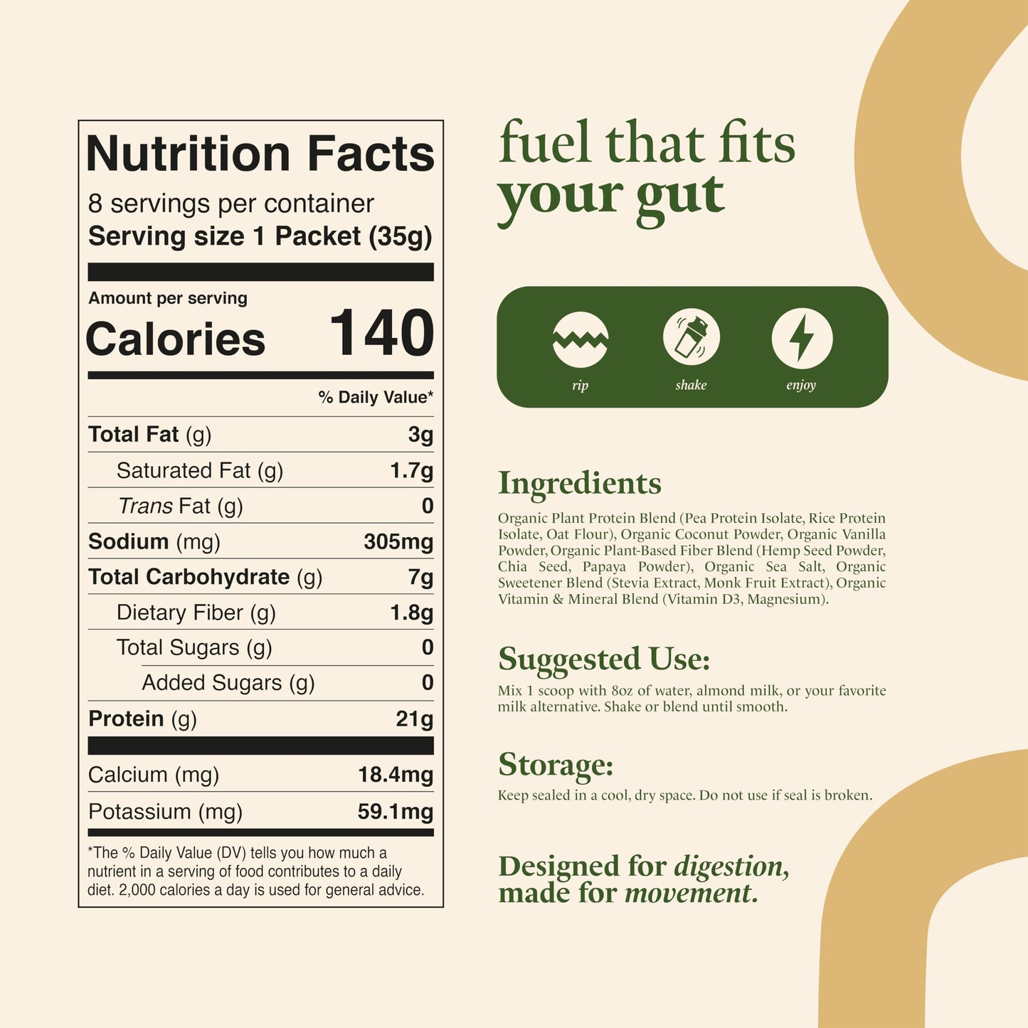 Gut Ya Vegan Protein Powder 1.2 oz