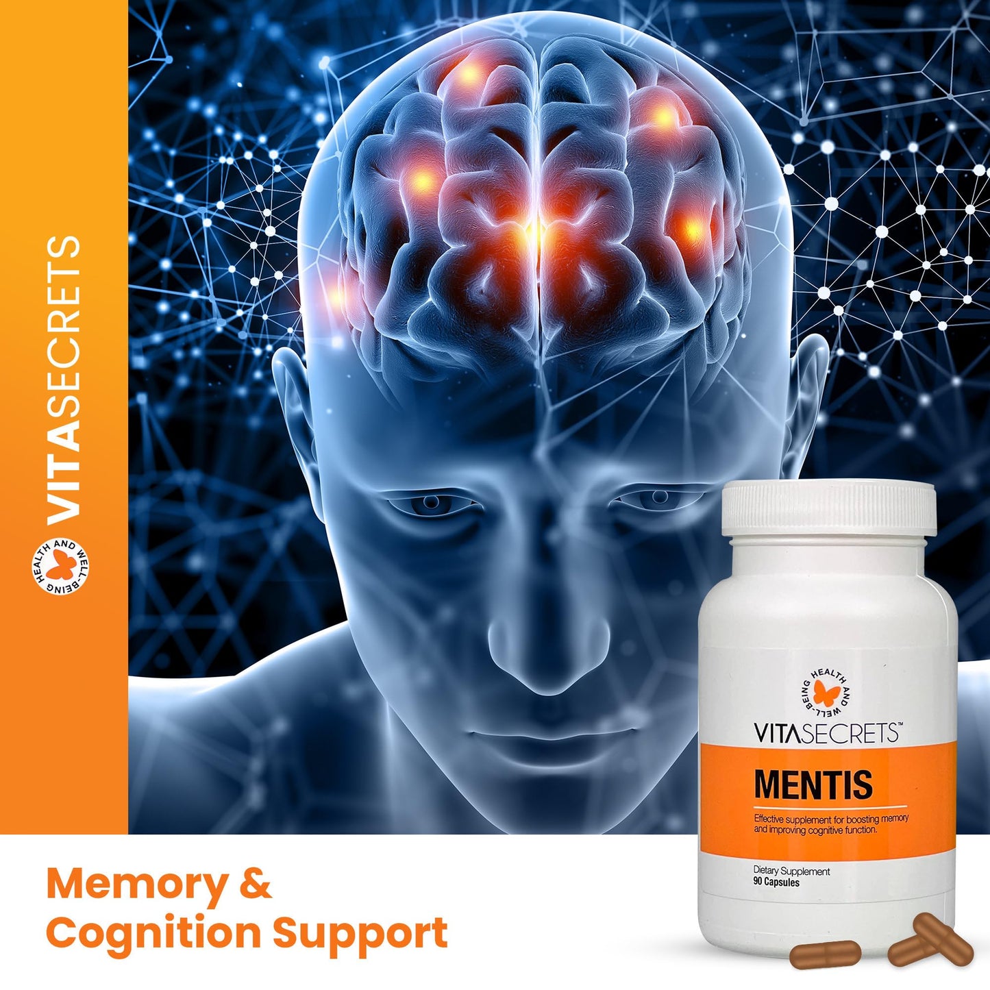 Vitasecrets Mentis Memory & Cognition Support Supplement 90 Capsules