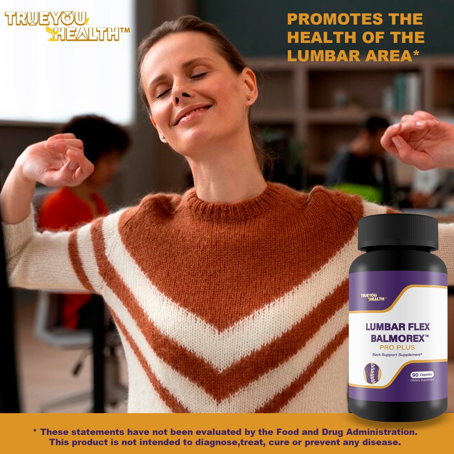 True You Health Lumbar Flex Balmorex Pro Plus Back Supplement Capsule 90 Count