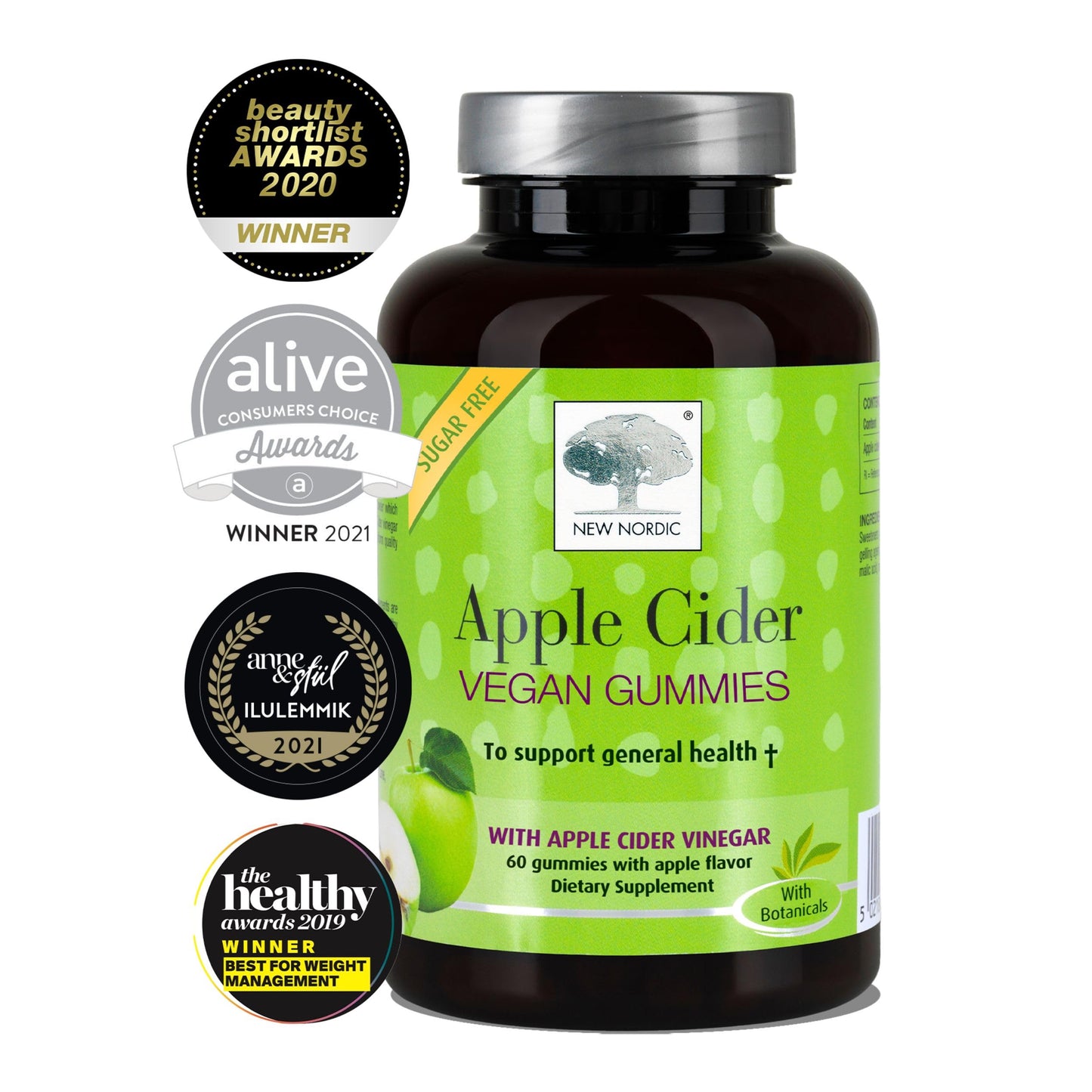 NEW NORDIC Apple Cider Vinegar Gummies Gummy, 60 Count
