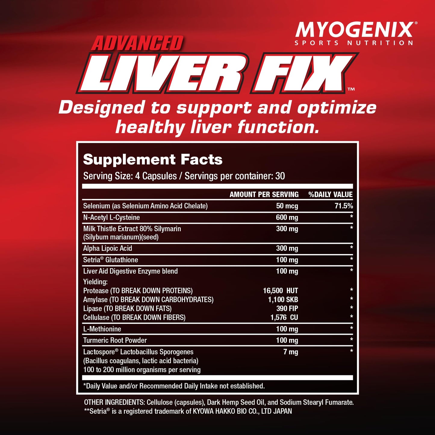 Myogenix Liver Fix Softgels 72 Count