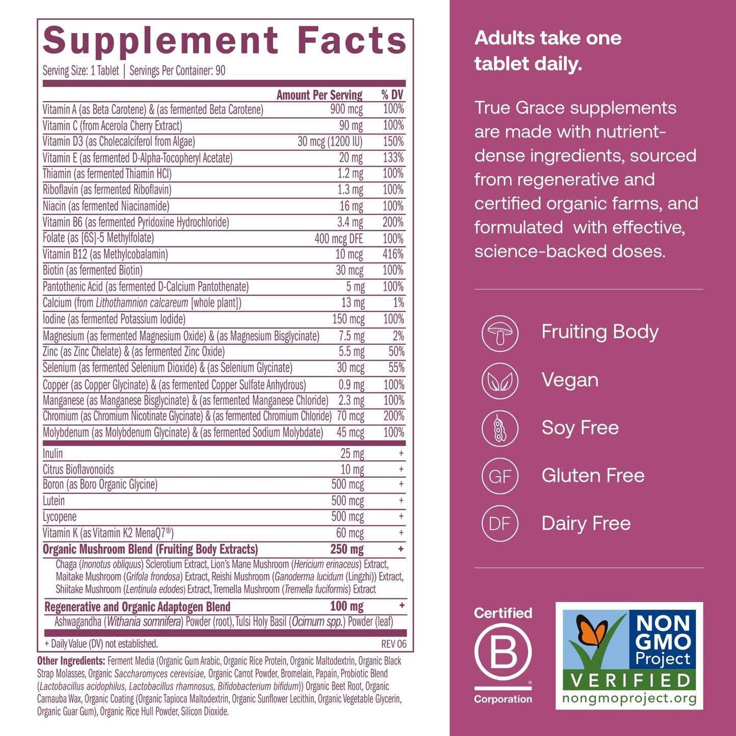 True Grace One Daily Women’s Multivitamin 40+ 90 Tablets