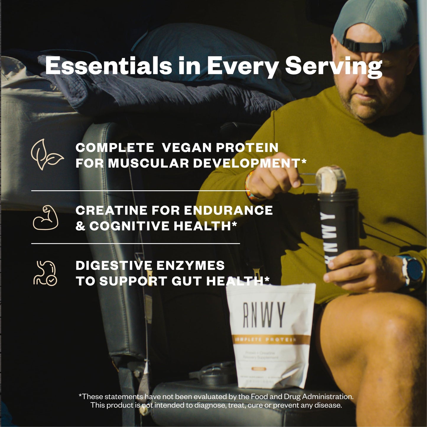 RNWY Complete Protein Powder, 25g Yeast Protein + 5g Creatine Monohydrate, Vegan, Dairy-Free, Informed Sport Certified, Post-Workout Recovery for Endurance Athletes, Chocolate, 21 Servings
