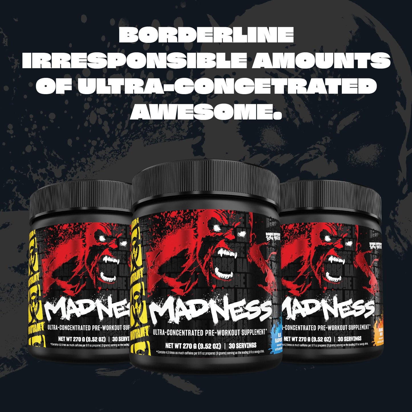 Mutant Madness Pre Workout Powder Performance and Pump Blend, 30 Servings, Fruit Punch
