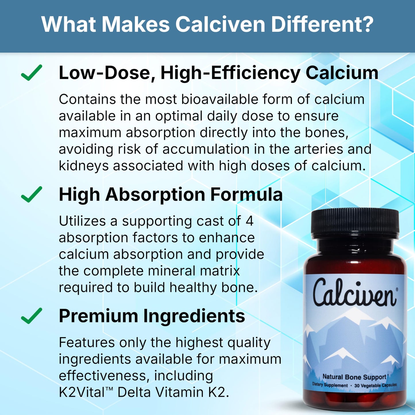 Calciven Natural Bone Support Supplement Capsule, 30 Capsules