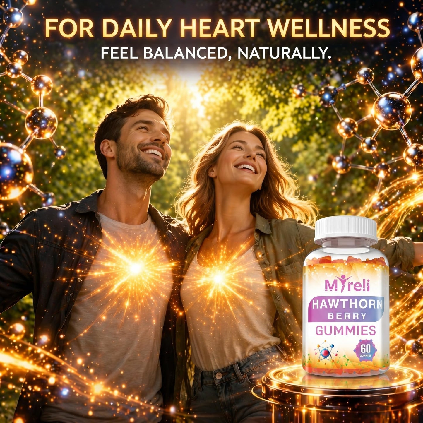 MYRELI Hawthorn Berry Gummies 1000mg Gummy 60 Count