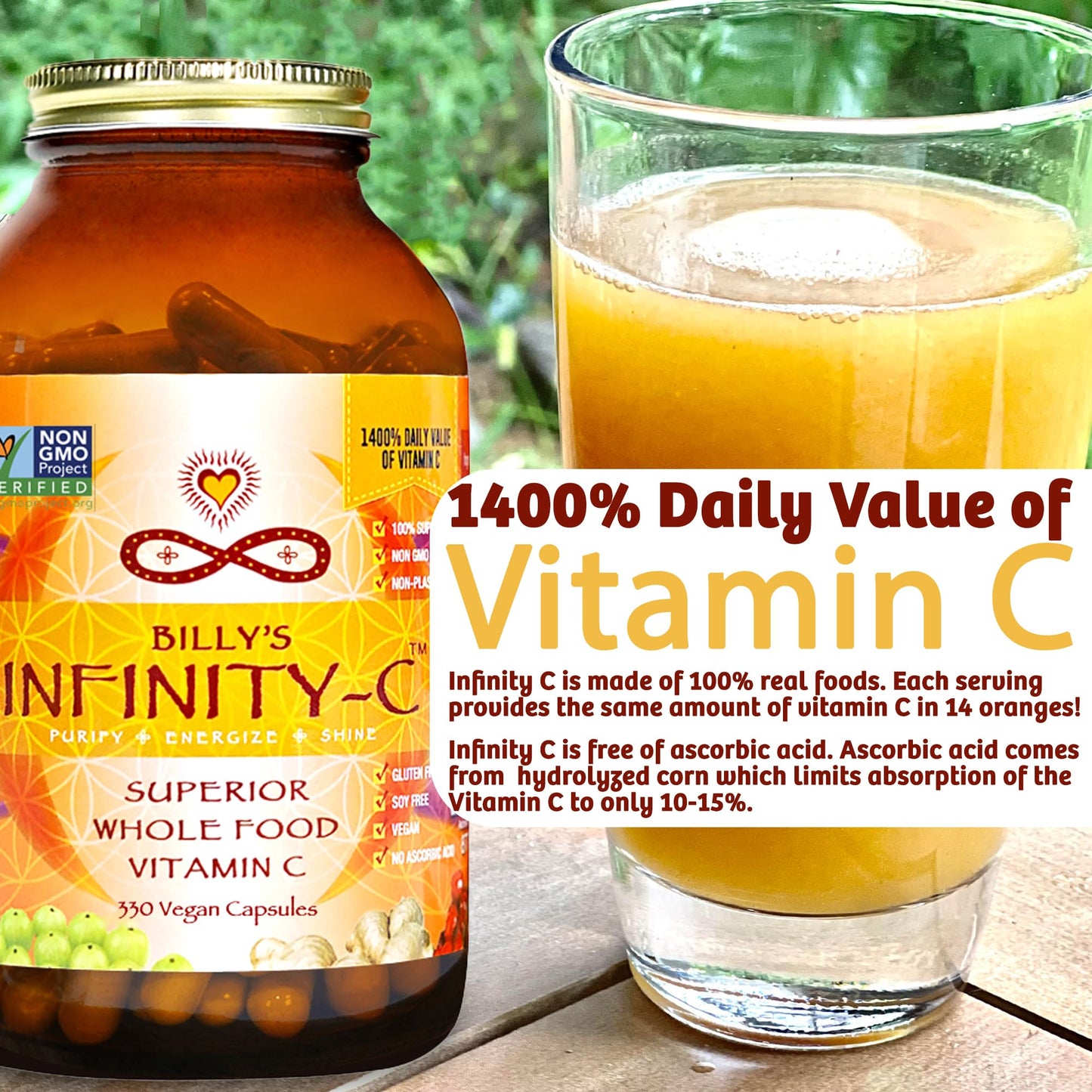 Infinity Greens Bundle: Infinity Superfood Greens Capsules, 30 Capsules; Infinity-C Vitamin C Complex, 30 Servings