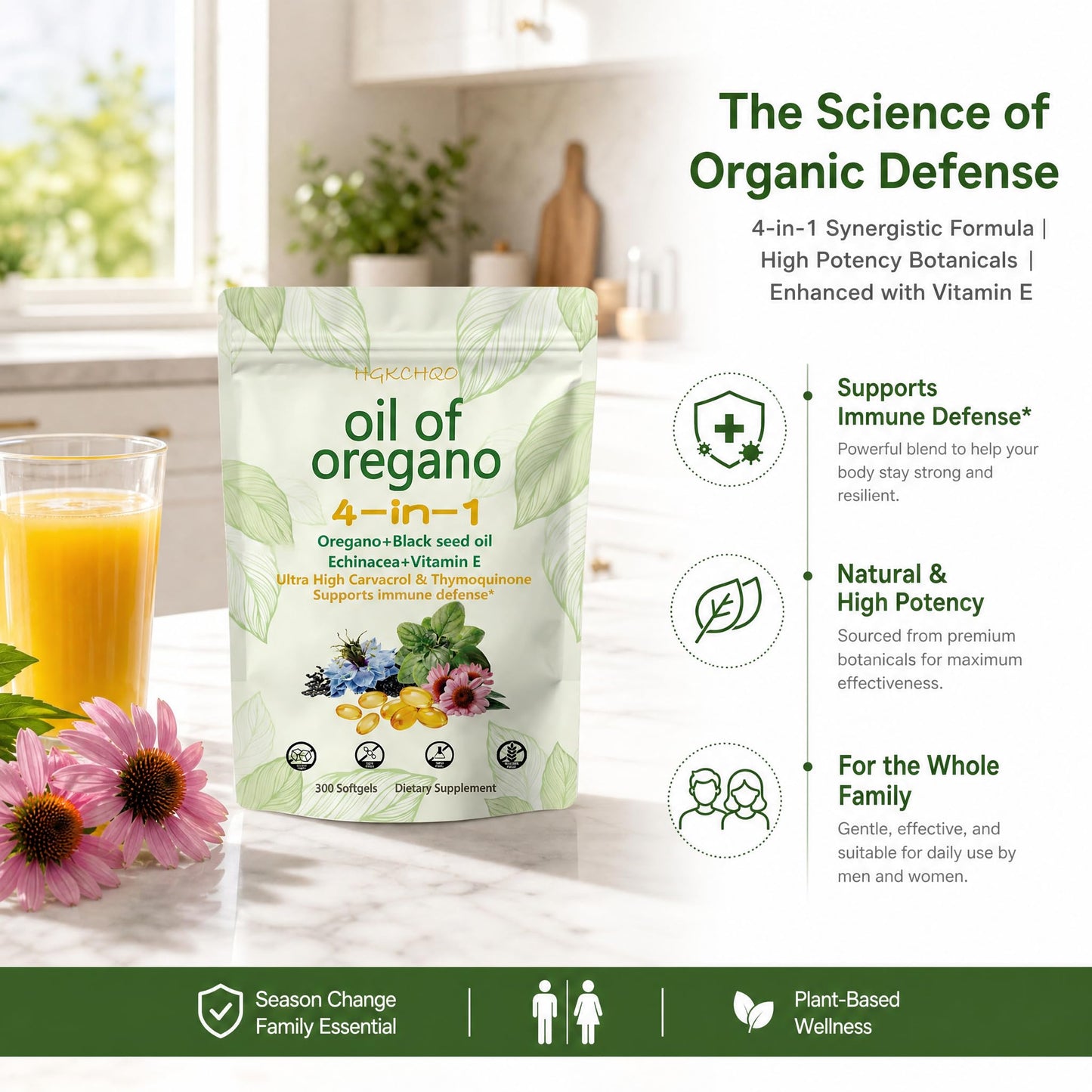 HGKCHQO Oregano Oil Softgels, 300 Count