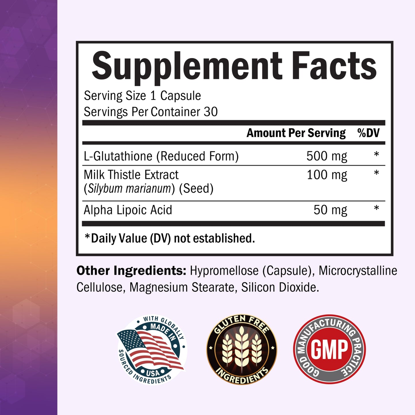 BioSchwartz Reduced Glutathione Supplement 30 Capsules