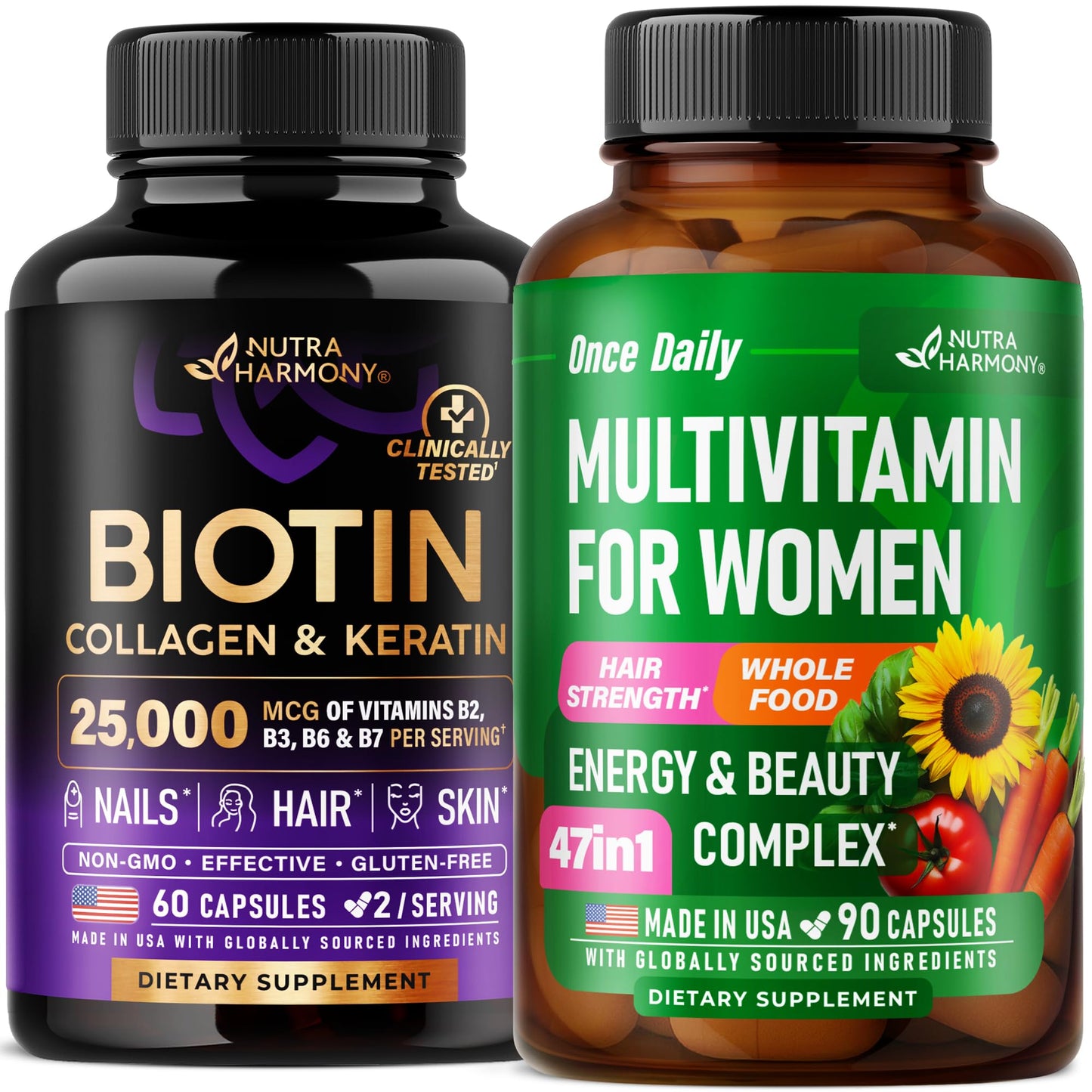 NUTRAHARMONY Biotin, Collagen, Keratin & Multivitamins for Women Capsules 150