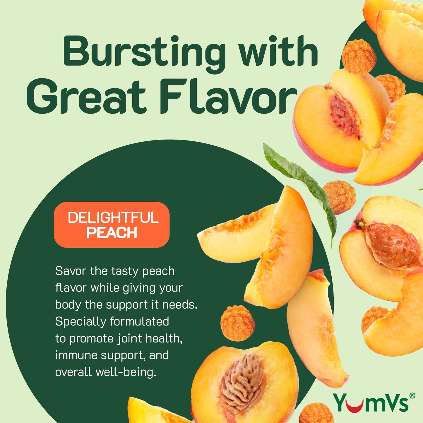 YUM-V'S Curcumin Turmeric Extract Gummies – Extra Strength 250mg with 100mcg Black Pepper & 12mg Ginger, Vegan Non-GMO Joint Support Chewables – Peach Flavor, 60 Count