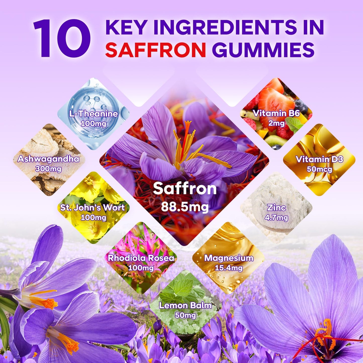 MEENCCD Saffron Gummies for Kids & Adults 120 Count