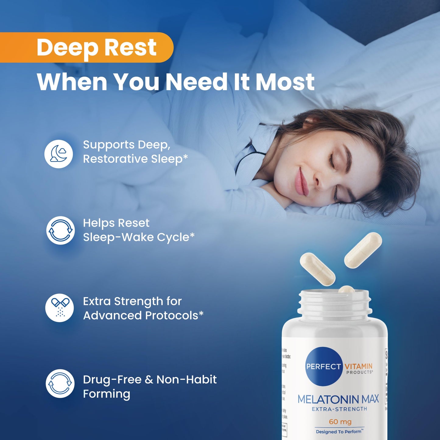 Perfect Vitamin Products Melatonin MAX Capsules 120 Count