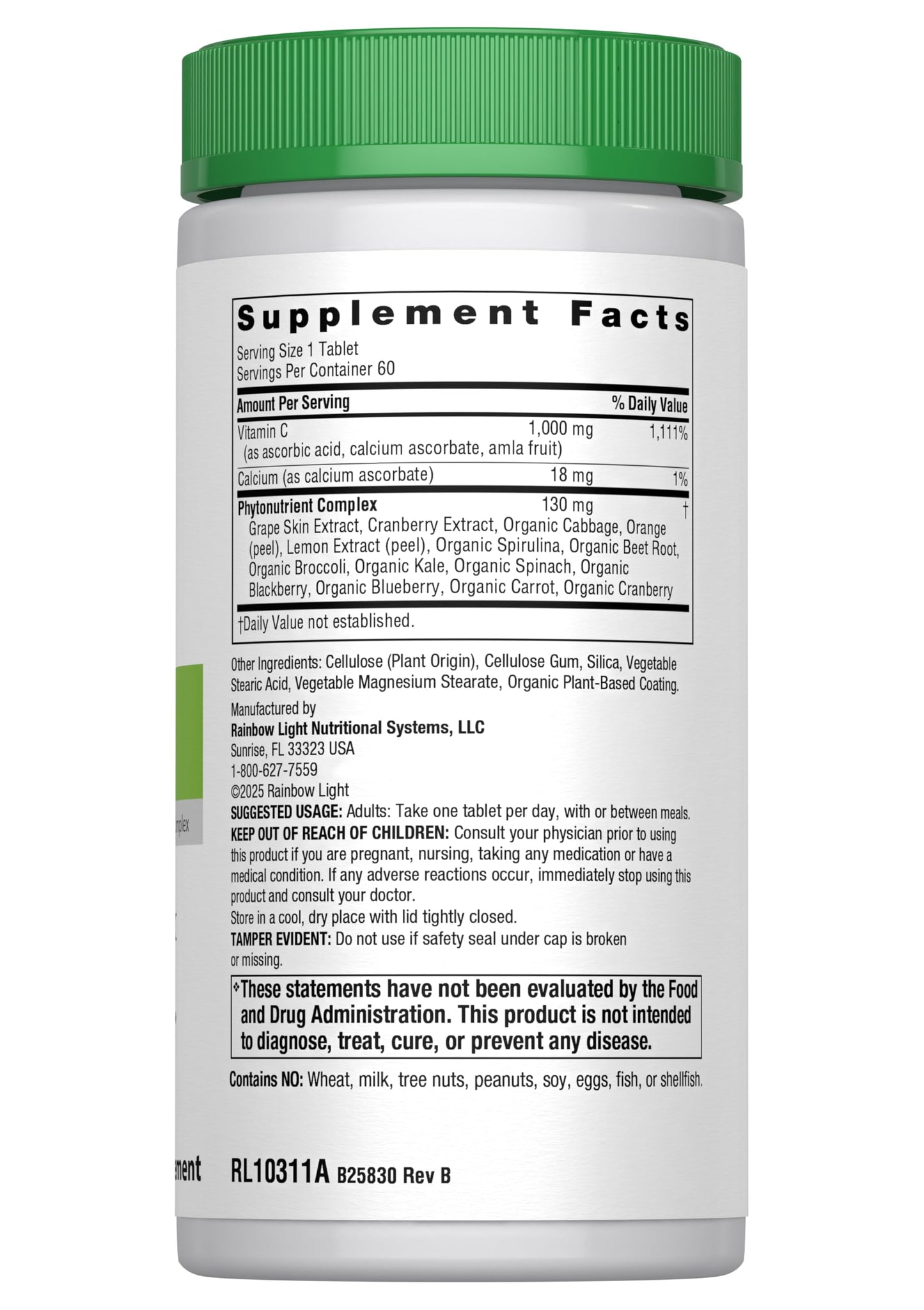 Rainbow Light Vitamin C 1000 mg Tablet, 60 Count