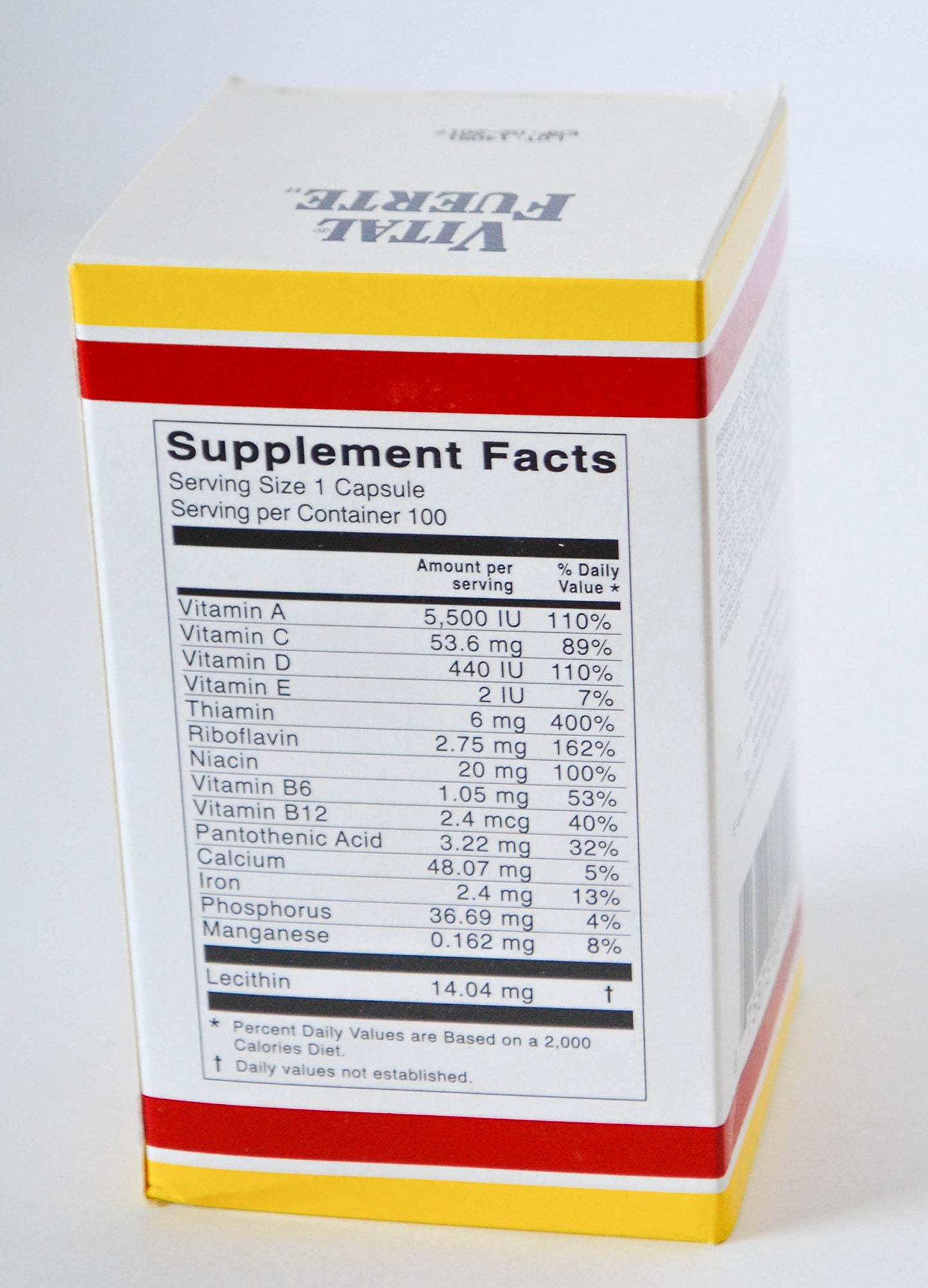 Vital Fuerte Vitamins and Minerals Dietary Supplement Capsule 100 Capsules