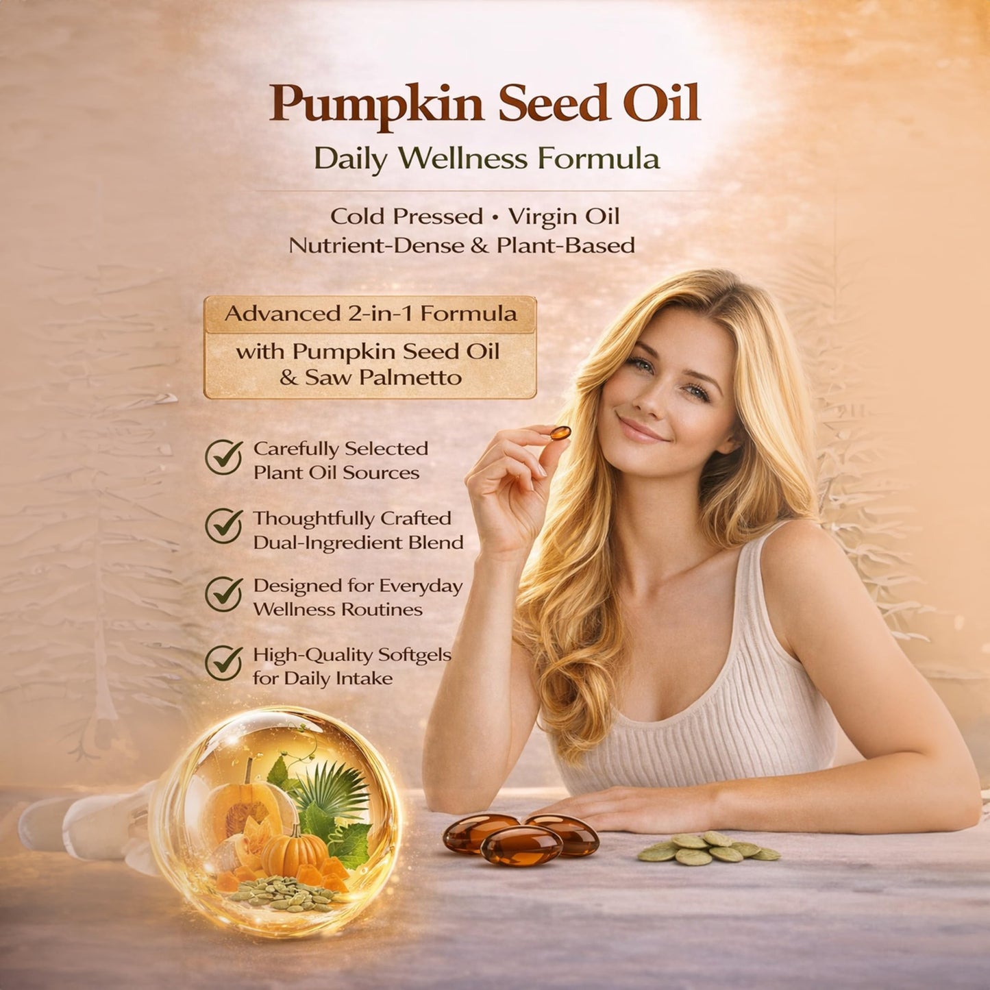 Botanique Heaven High Strength Pumpkin Seed Oil with Saw Palmetto 300 Capsules