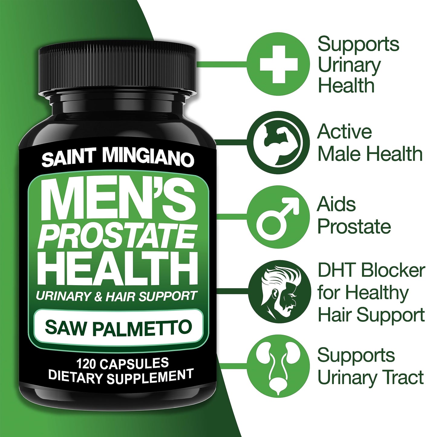 Saint Mingiano Men's Prostate Health Supplement 120 Capsules