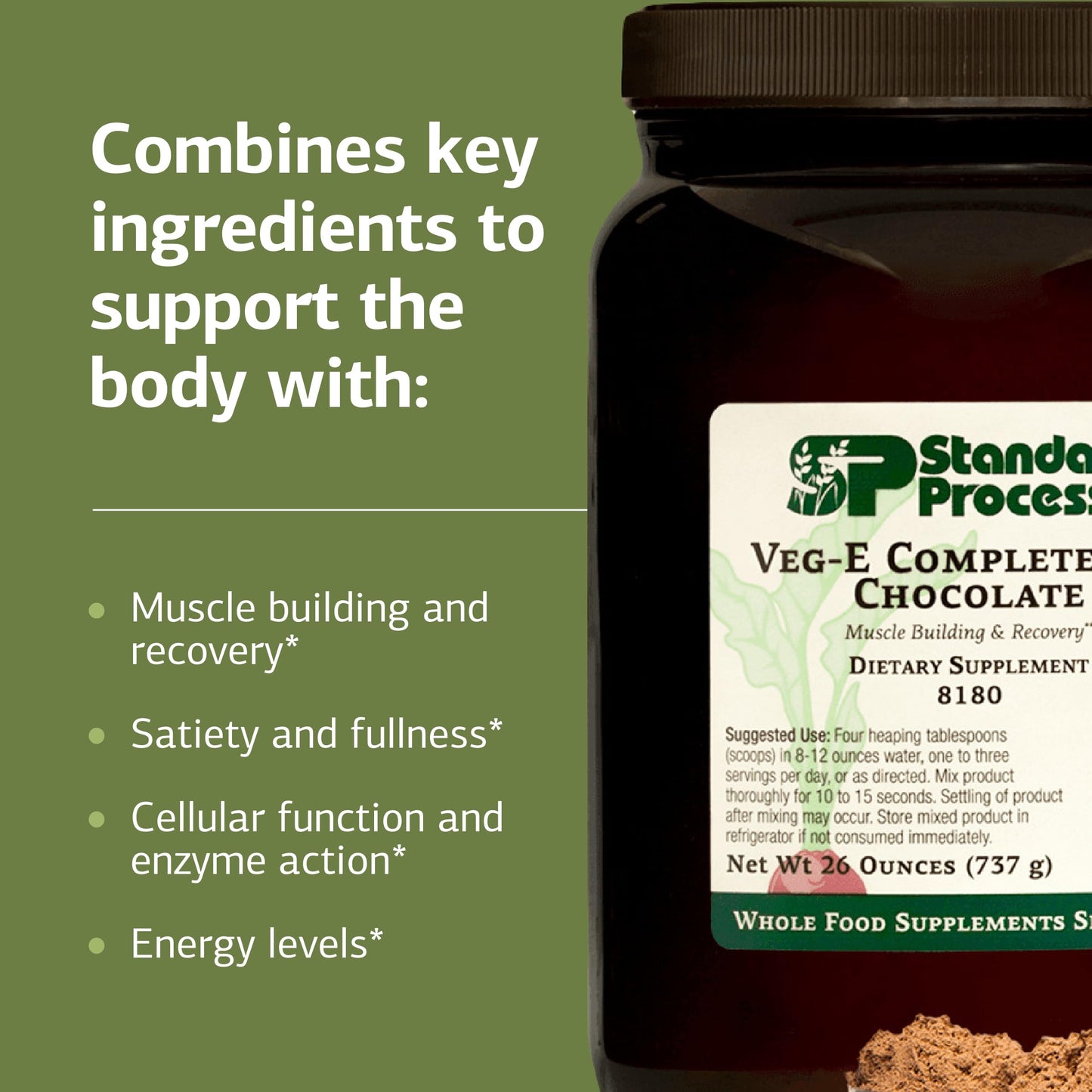 Standard Process Inc. Veg-E Complete Pro Protein Powder, 26 Servings