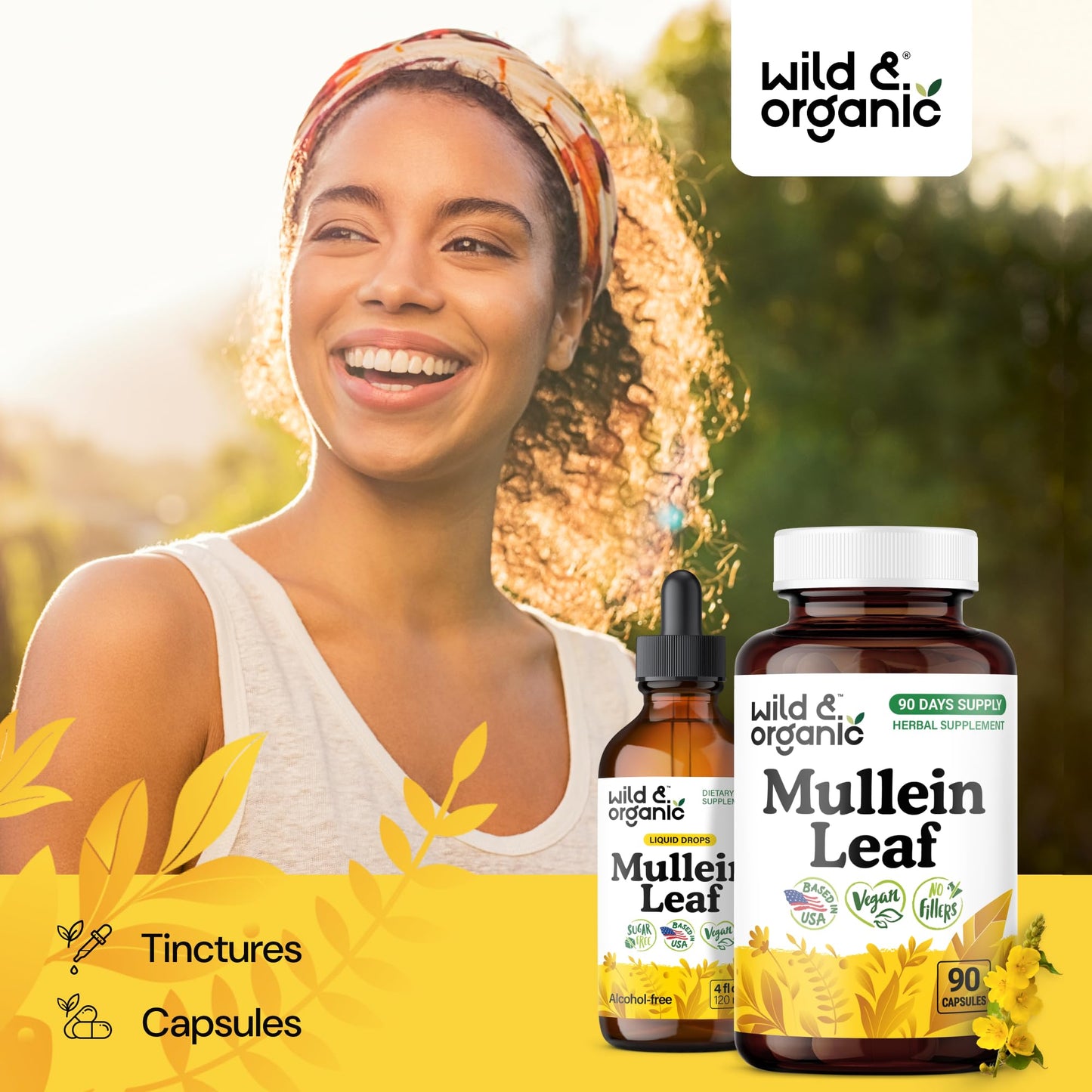 Wild & Organic Mullein Leaf Extract Capsules 90 Capsules
