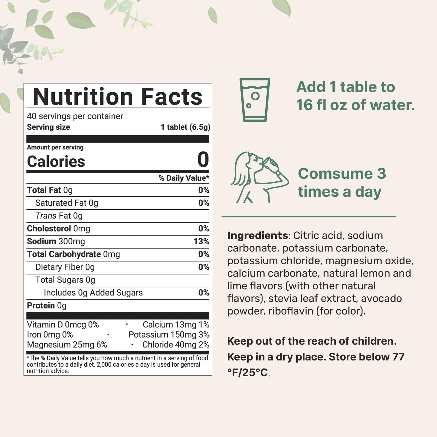 Micro Ingredients Fizzy Electrolyte Drink Tablets, 40 Tablets