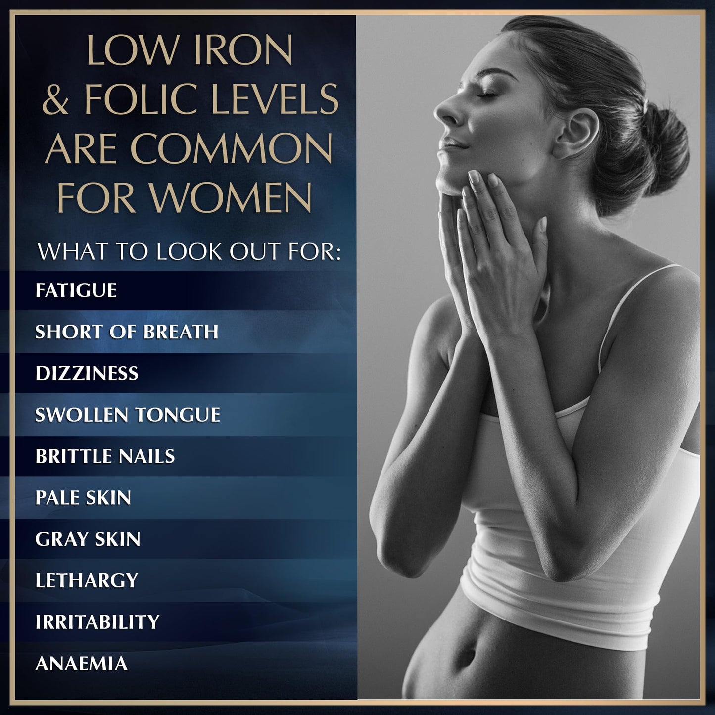 Granions Vegan Iron Supplements for Women Tablets 60 Count