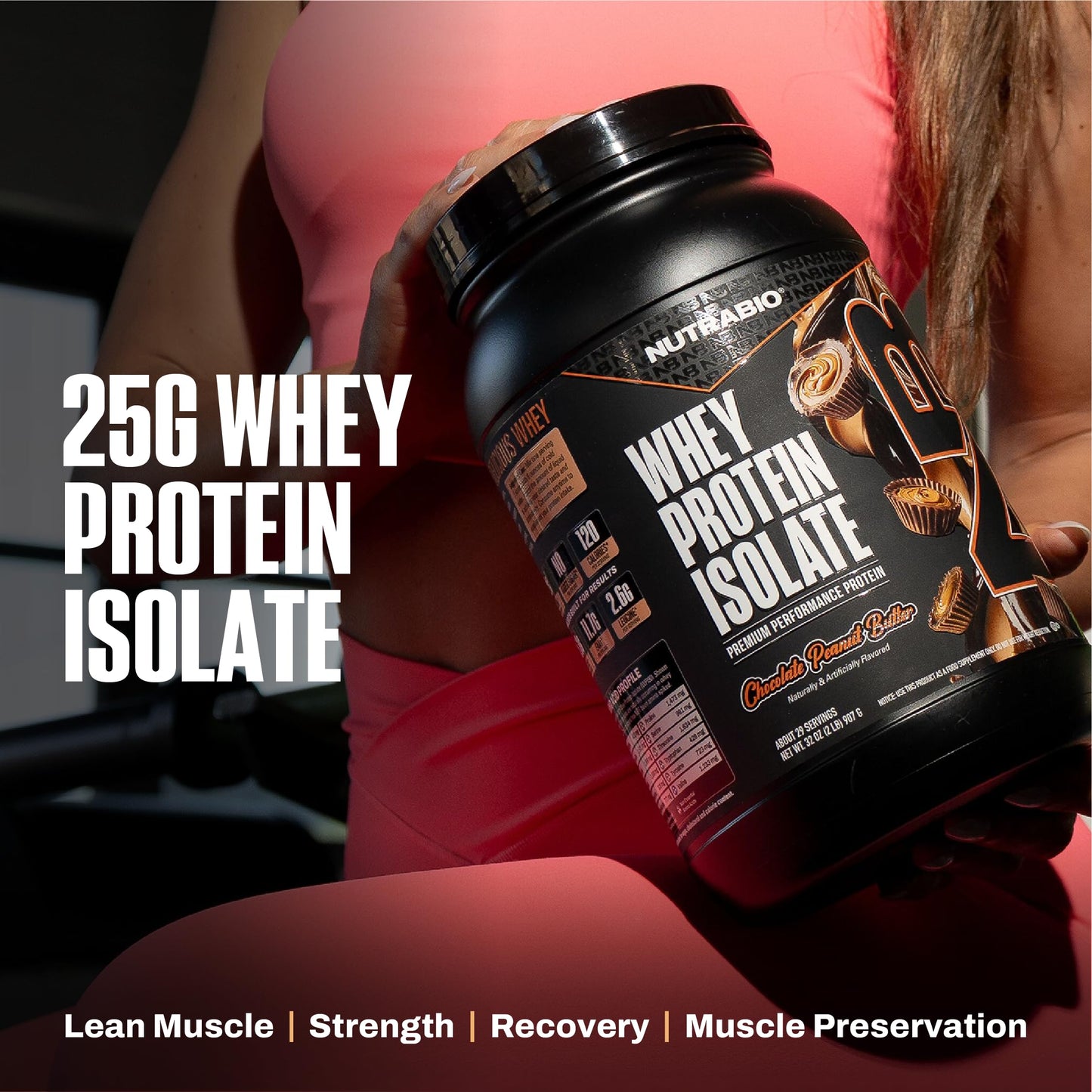 NutraBio 100% Whey Protein Isolate Protein Powder Alpine Vanilla, 2 Lb, 32 Servings