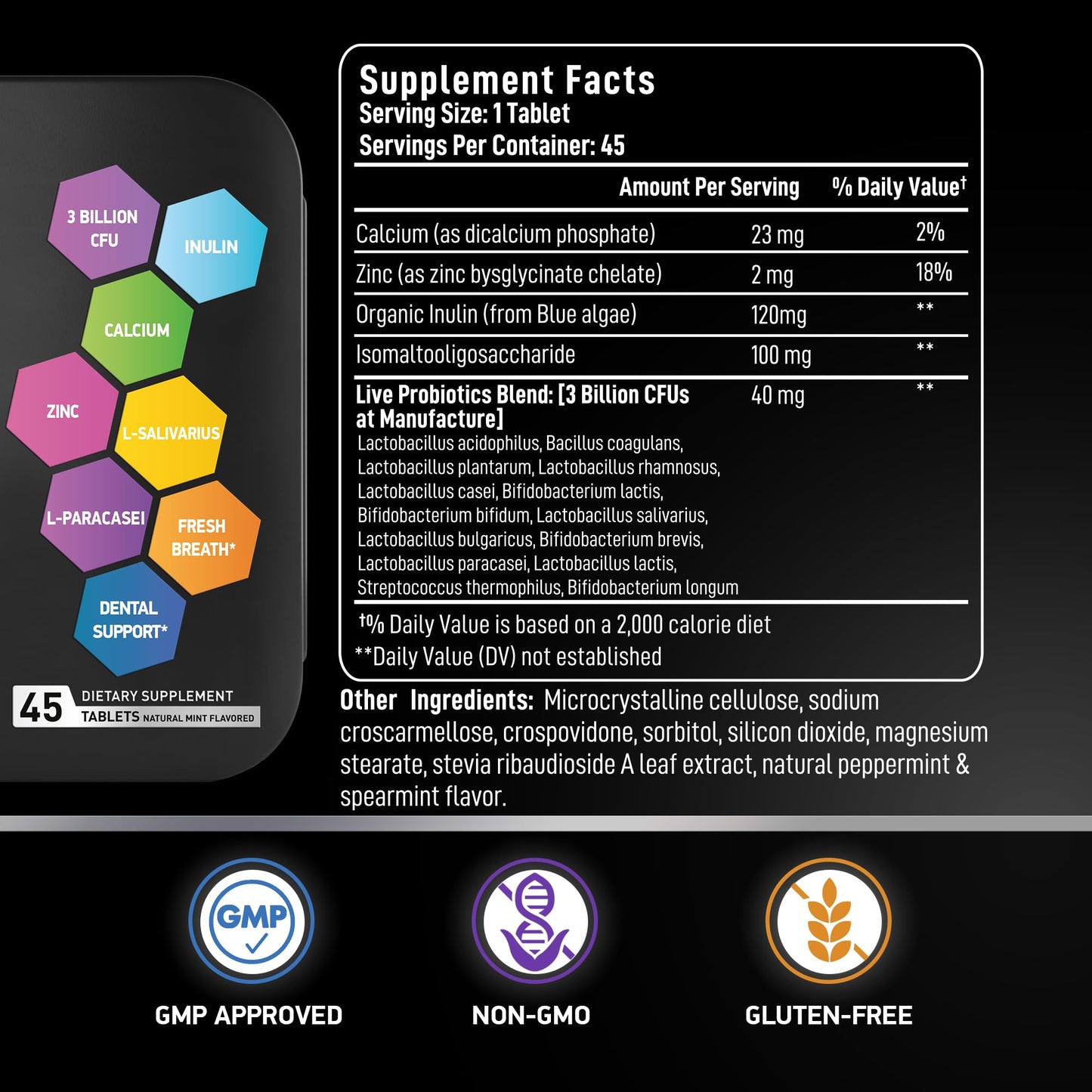 BIOACTIVE LABS Fertility Supplements for Men and Dental Probiotics Tablet 120