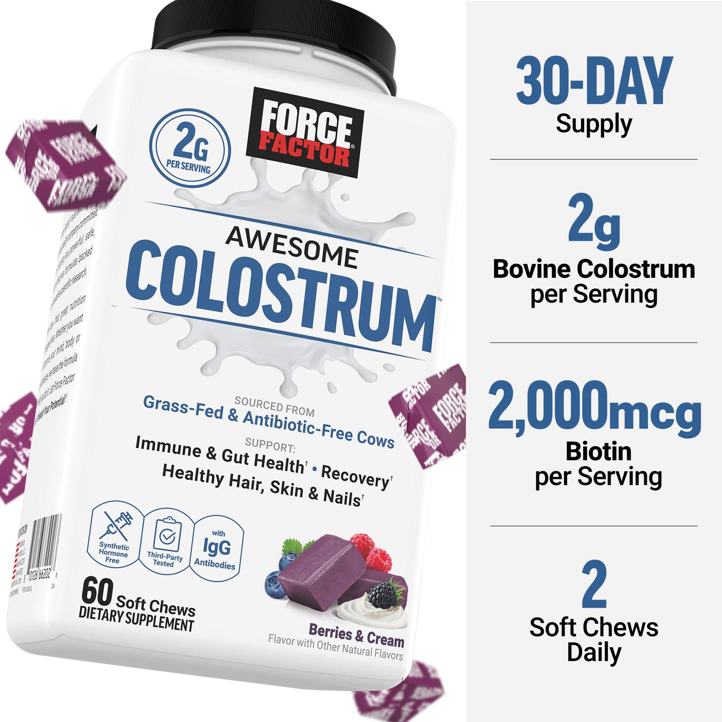 Force Factor Awesome Colostrum Chewable 60