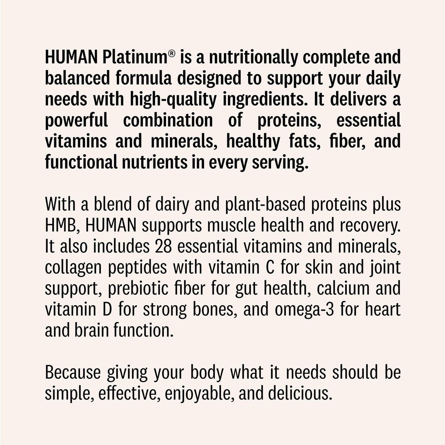 Human Platinum Beauty & Vitality Daily Wellness Nutrition Support – 28 Essential Nutrients – Collagen Peptides & Prebiotic Fiber – 12g Multi-Source Protein – Daily Wellness Supplement – No Added Sugar – Cookies and Cream, Powder, 13.1 oz