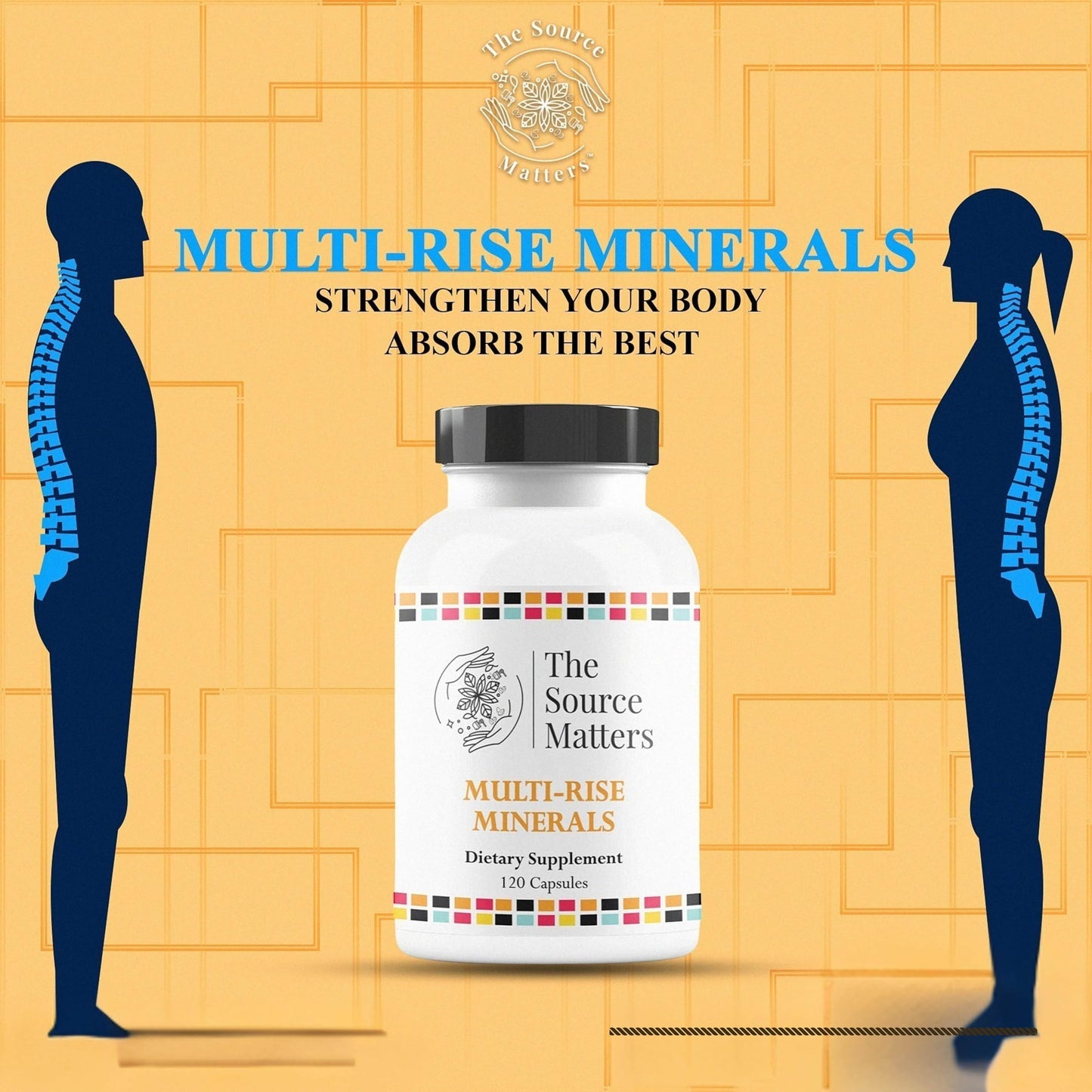 THE SOURCE MATTERS Multi-Rise Minerals Daily Multi-Mineral Supplement 120 Capsules