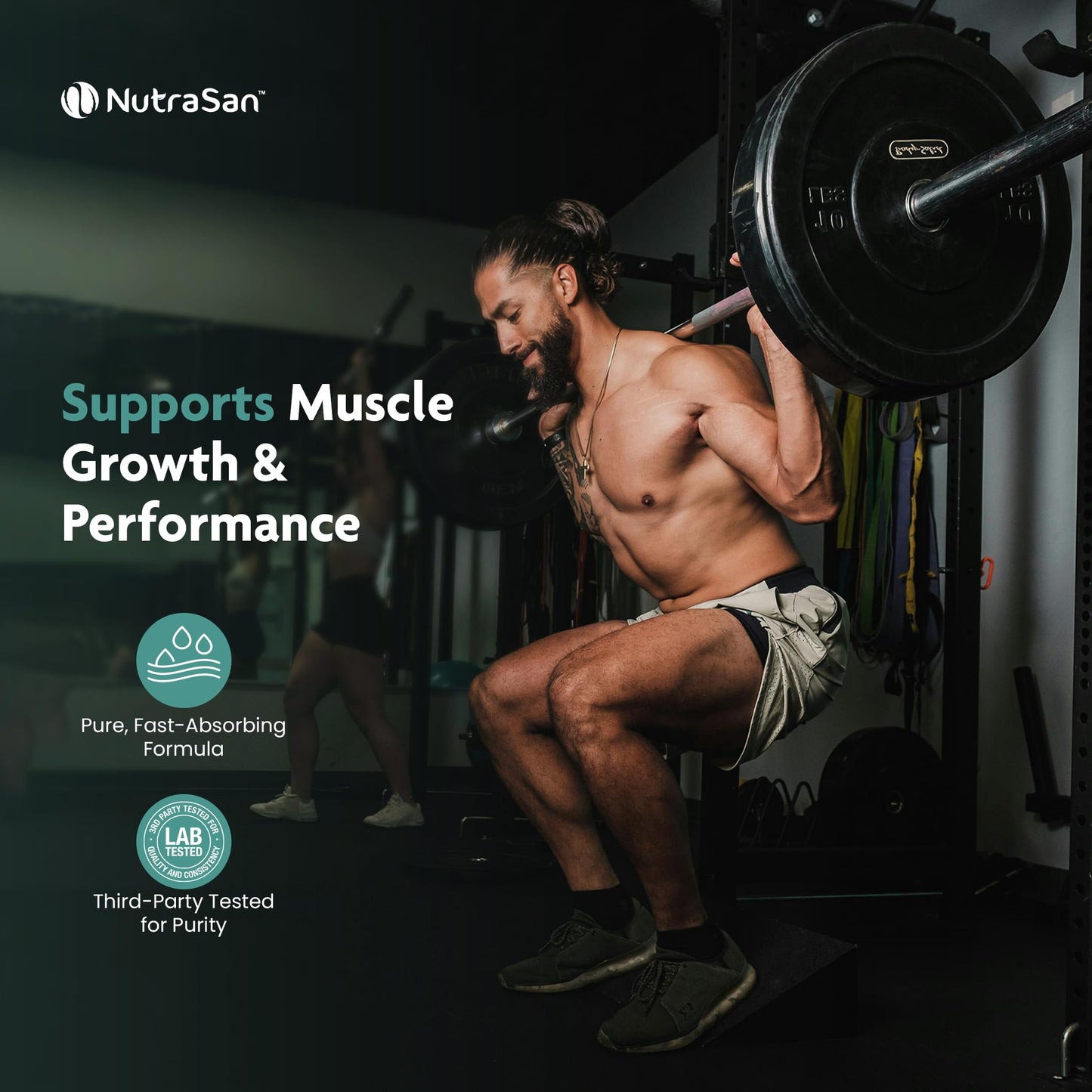 NUTRASAN Pure Creatine Monohydrate Powder 17.6 oz