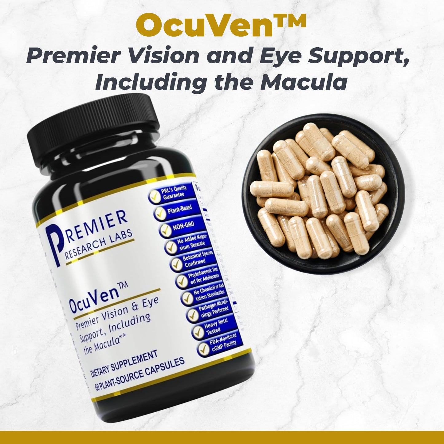 Premier Research Labs OcuVen Lutein & Zeaxanthin Eye Health Supplement, Capsules, 60 Count