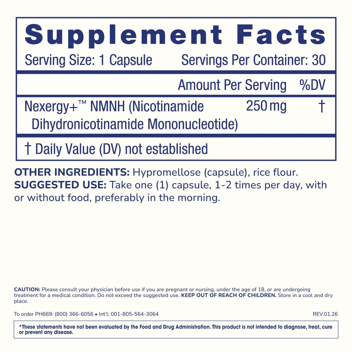 ProHealth NMNH 250 NAD+ Precursor Capsule, 30 Capsules