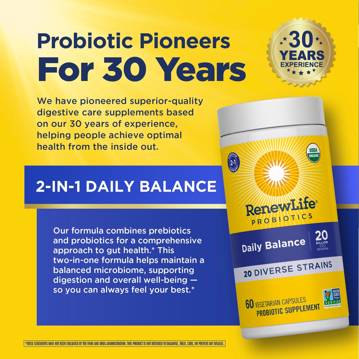 Renew Life Daily Balance Probiotic Capsule 60 Count