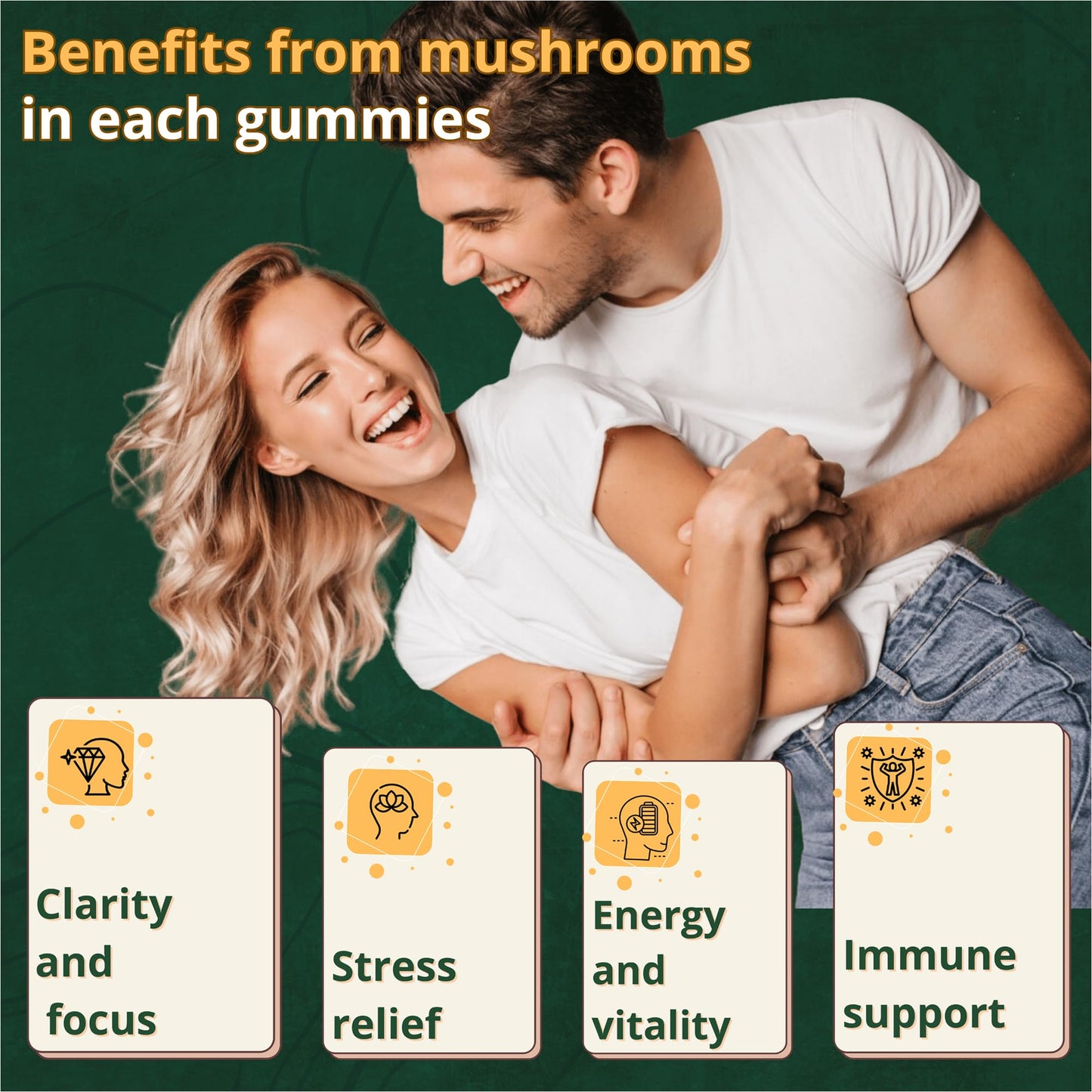 iQBe Mushroom Gummies 10-in-1 Complex with Lion’s Mane, Chaga, Reishi, Cordyceps & More 120 Gummies