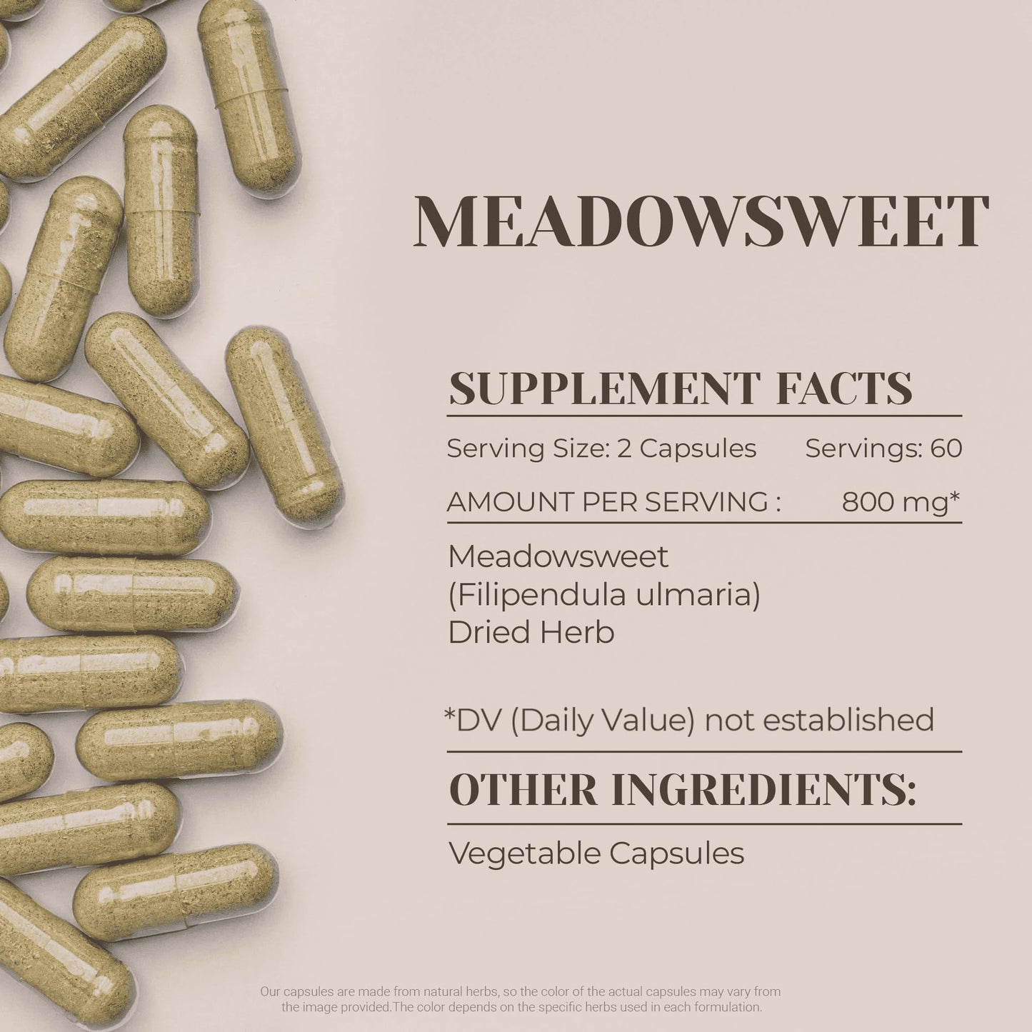 Garden Organics Meadowsweet Capsule, 120 Count