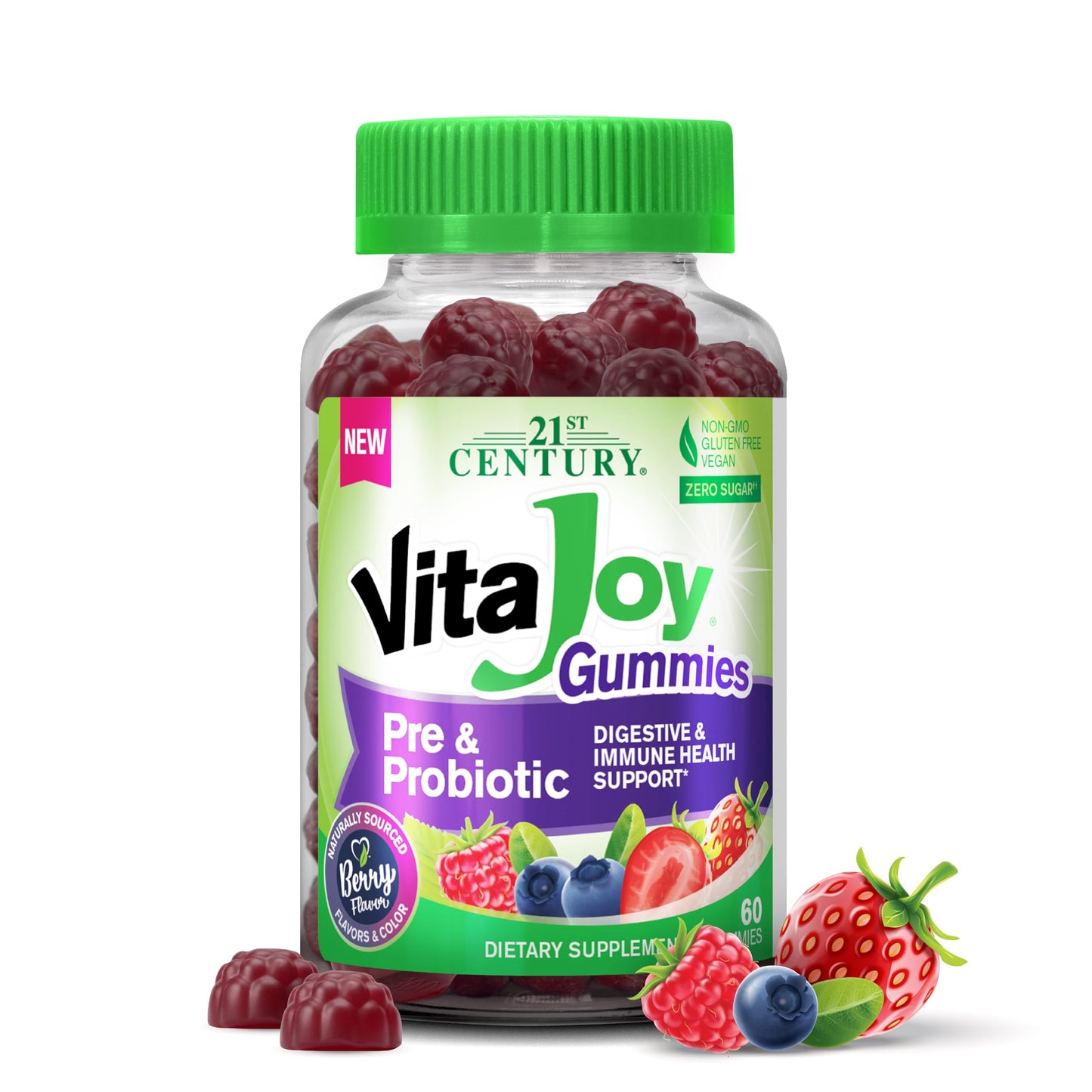 VitaJoy 21st Century Pre + Probiotic Gummies for Women & Men Gummy 60 Count