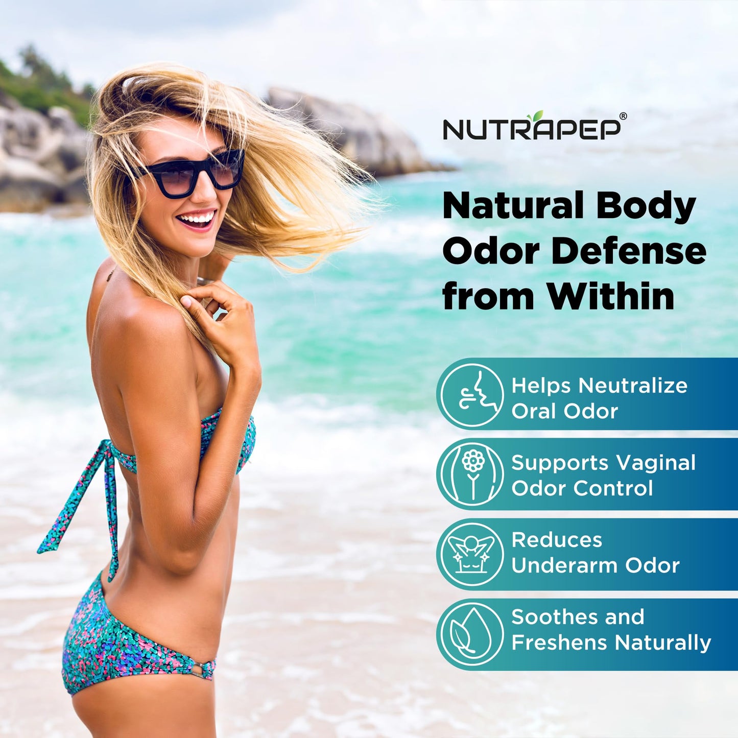 NutraPep Body Deodorizing Supplement Capsule 180 Count